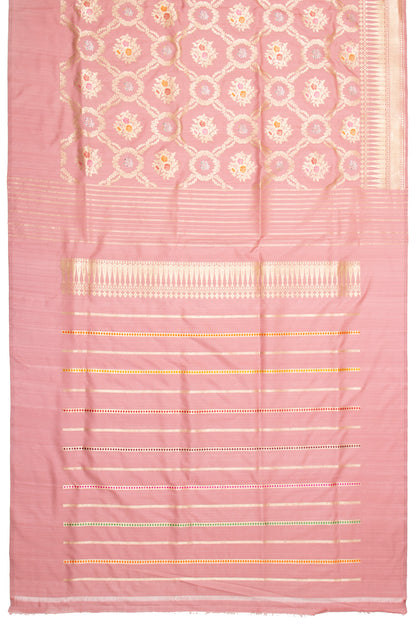 Banarasi Silk Kadwa Jaal Pastel Pink Saree-VSQ-DM