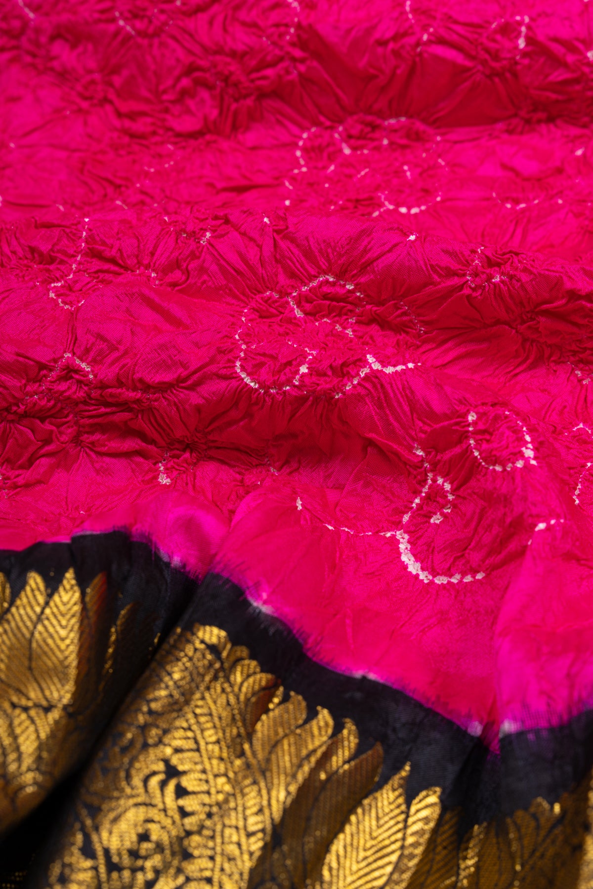Kanchipuram Silk Bandhani Pink Saree