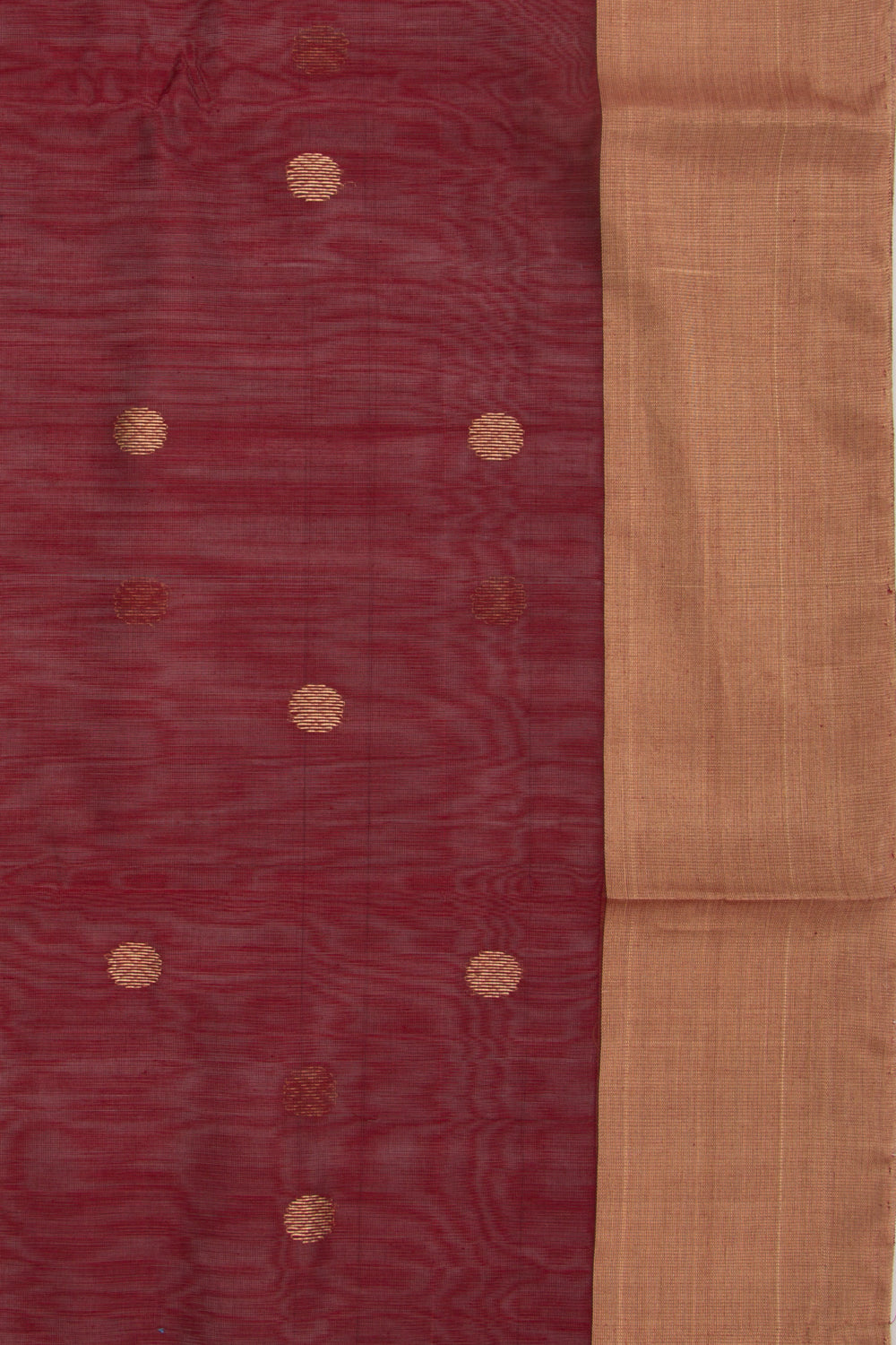 Chanderi Cotton Butta Maroon Saree