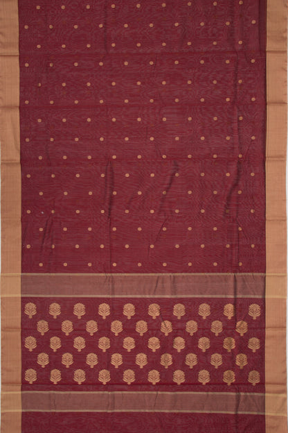 Chanderi Cotton Butta Maroon Saree