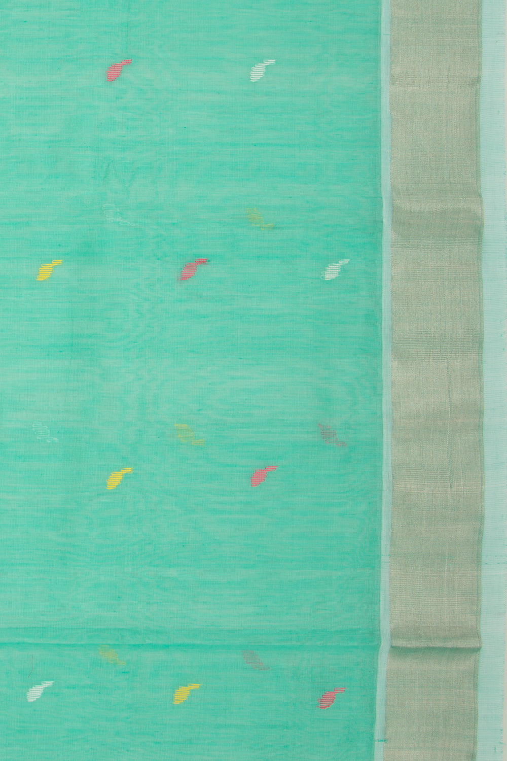 Chanderi Cotton Butta Sea Green Saree