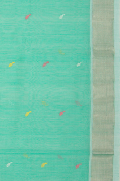 Chanderi Cotton Butta Sea Green Saree