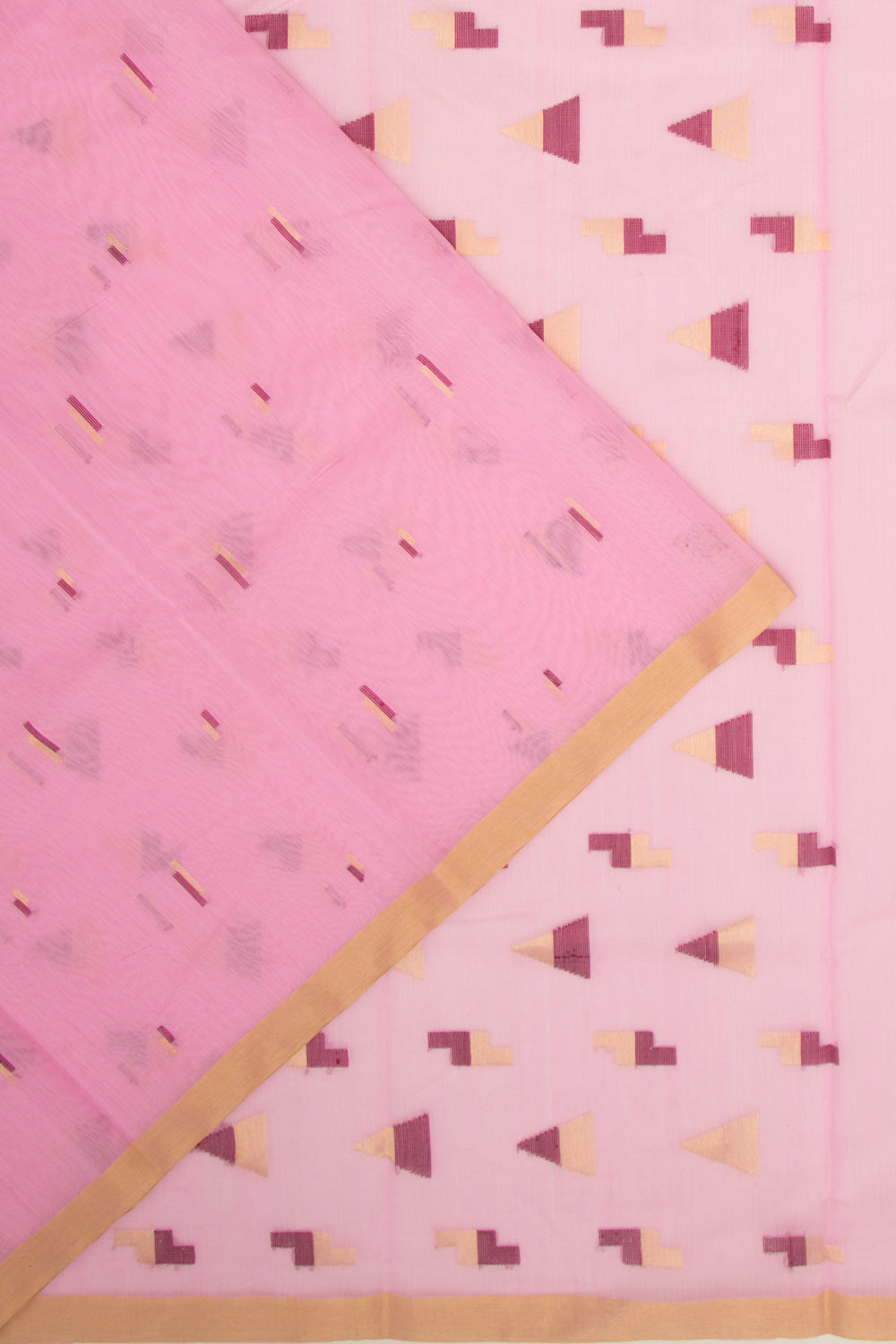 Chanderi Cotton Butta Pink Saree