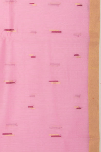 Chanderi Cotton Butta Pink Saree
