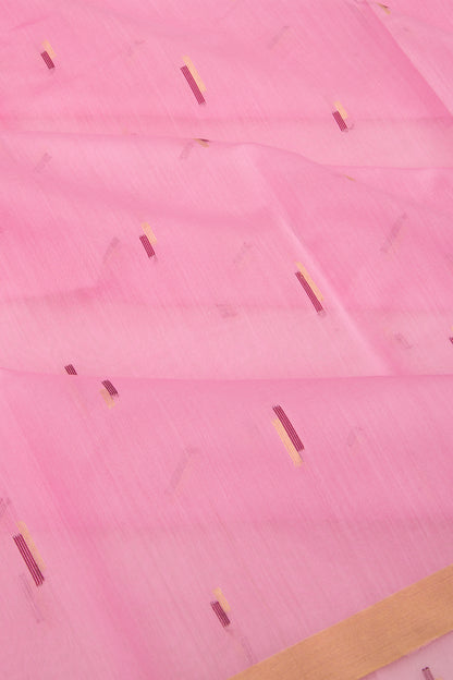 Chanderi Cotton Butta Pink Saree