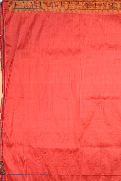 Paithani Silk All Over Jaal Peach Saree