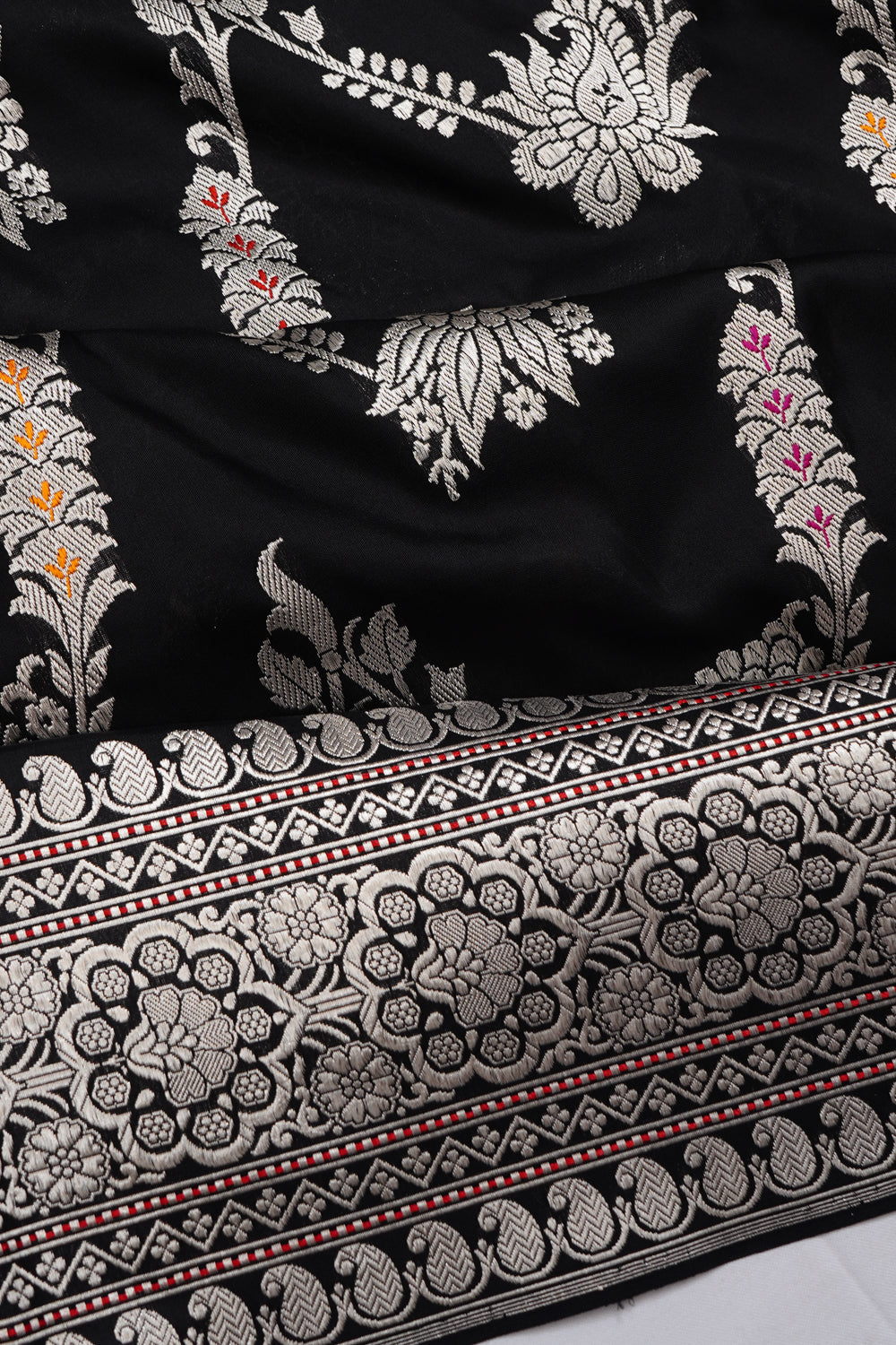 Banarasi Silk Jaal Black Saree