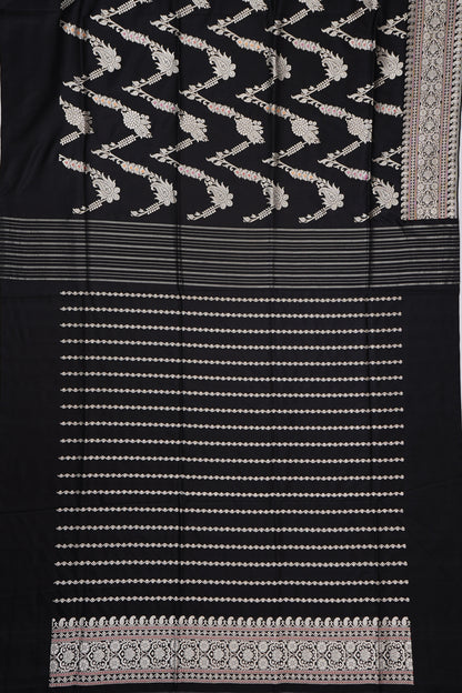 Banarasi Silk Jaal Black Saree