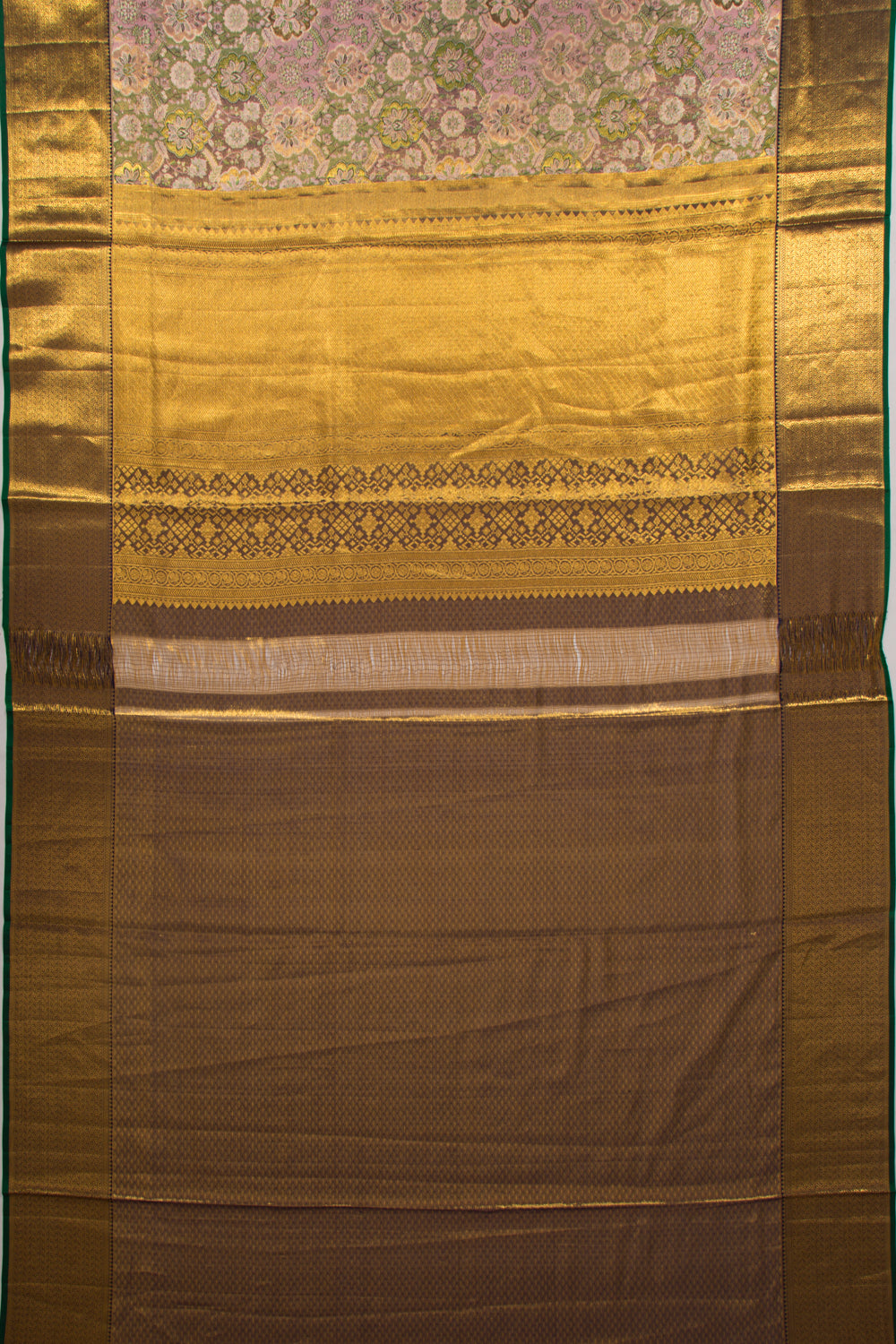Kanchipuram Silk Tissue Brocade Pink Saree