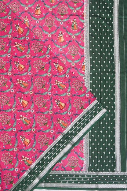 Kankatala Chanderi Silk Printed Pink Saree g2