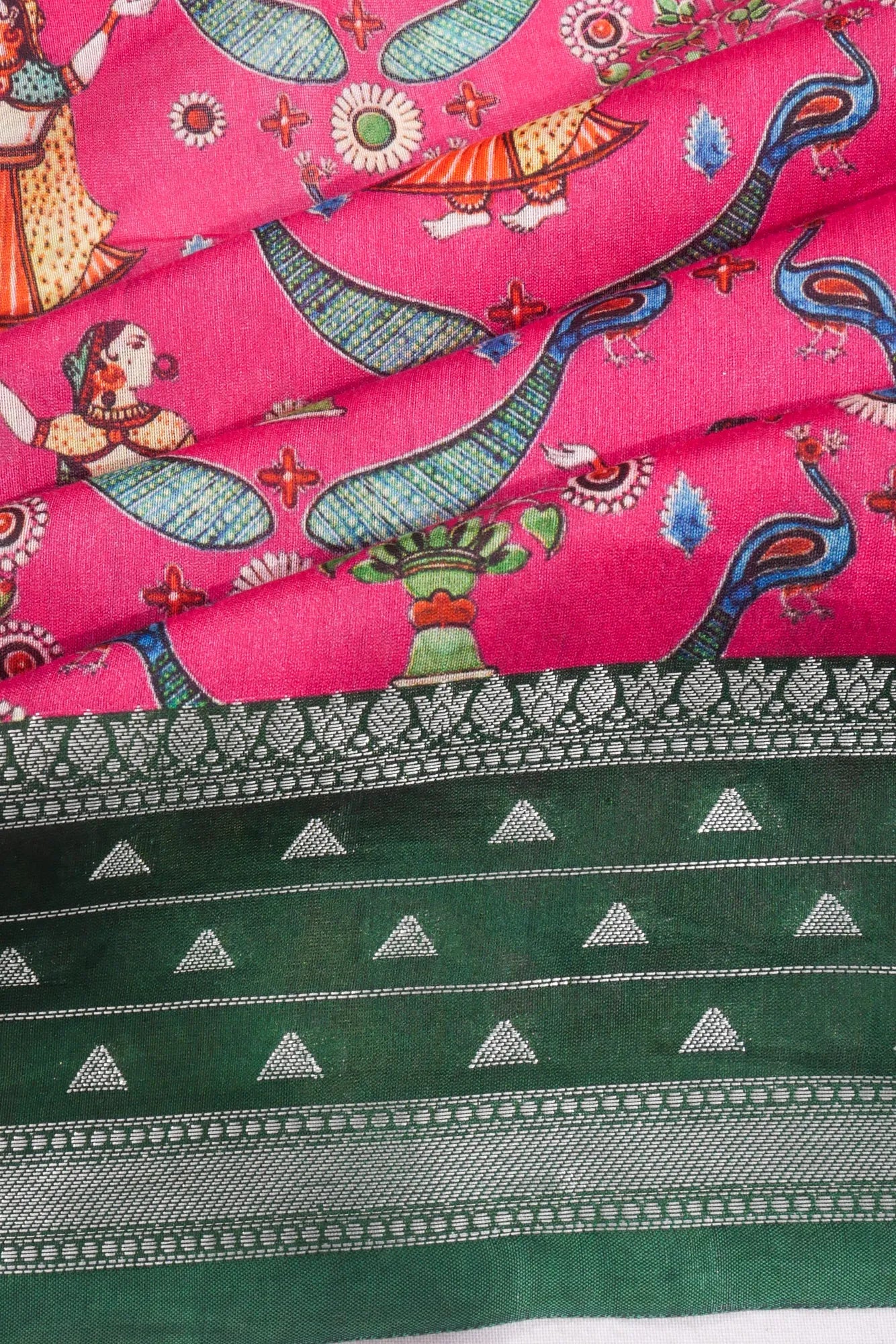 Kankatala Chanderi Silk Printed Pink Saree g2