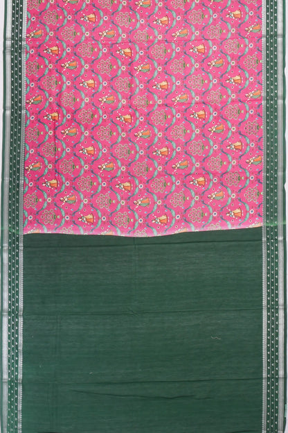 Kankatala Chanderi Silk Printed Pink Saree g2
