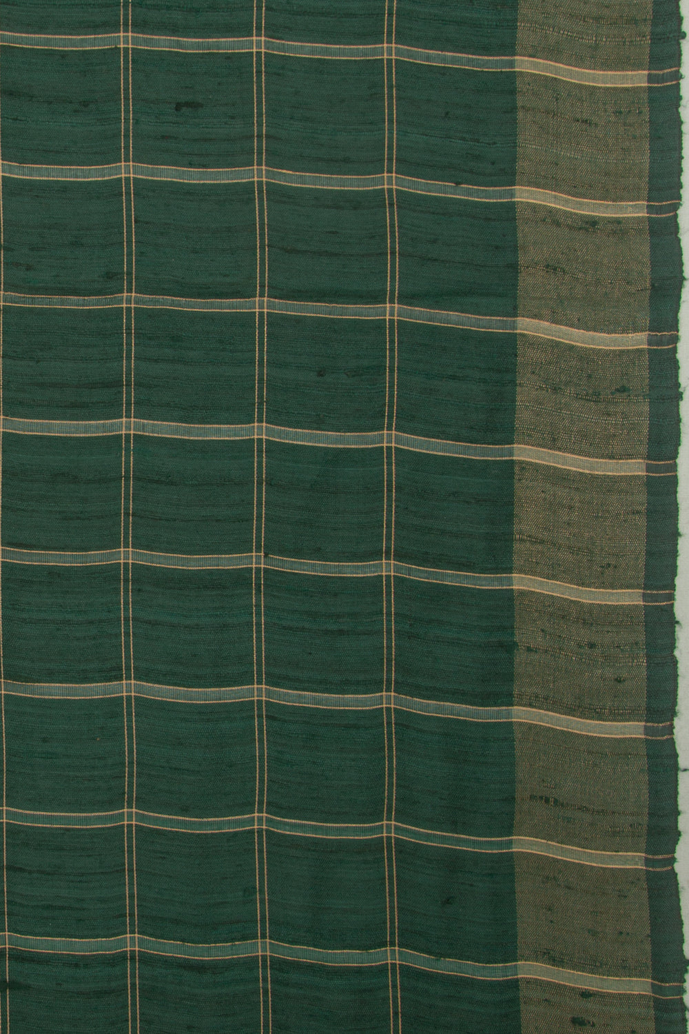 Tussar Checks Green Saree