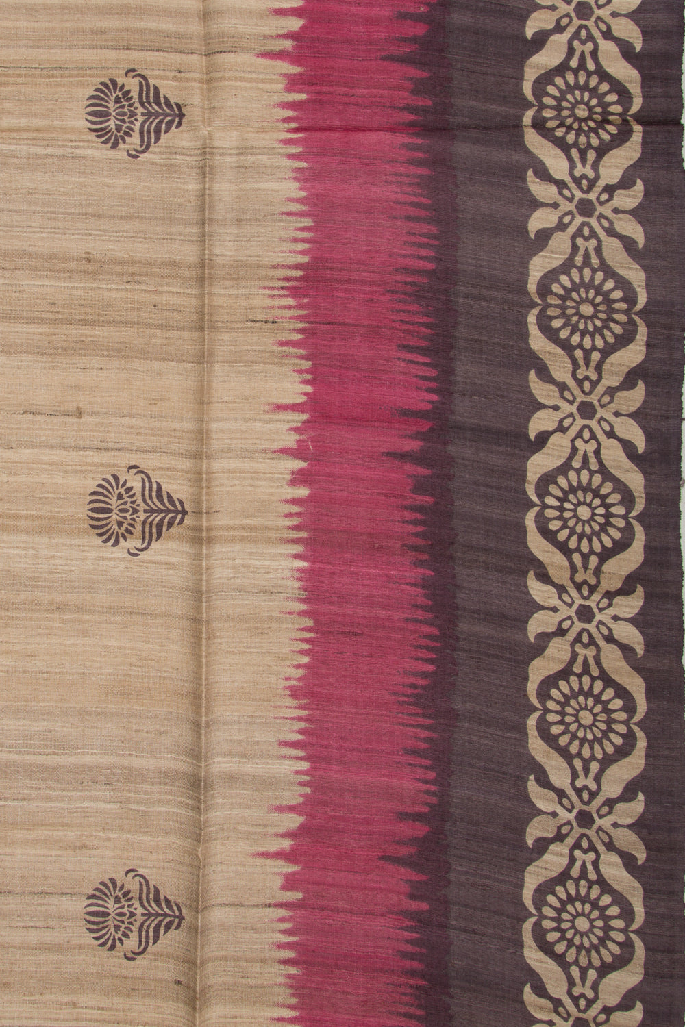 Tussar Butta Beige Saree