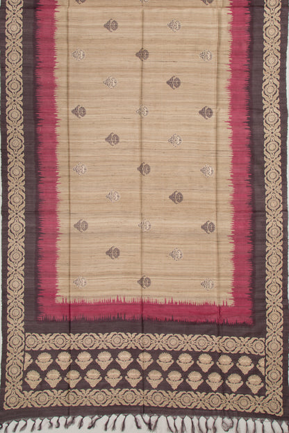 Tussar Butta Beige Saree