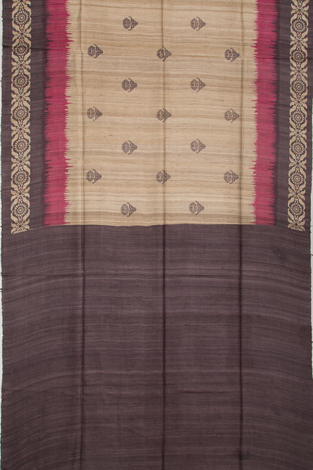 Tussar Butta Beige Saree