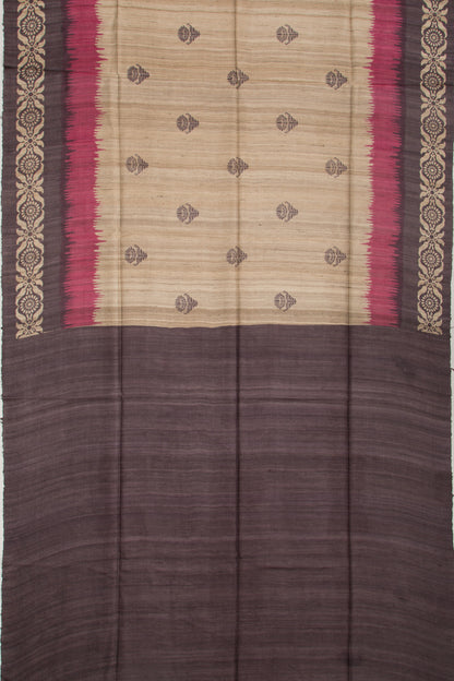 Tussar Butta Beige Saree