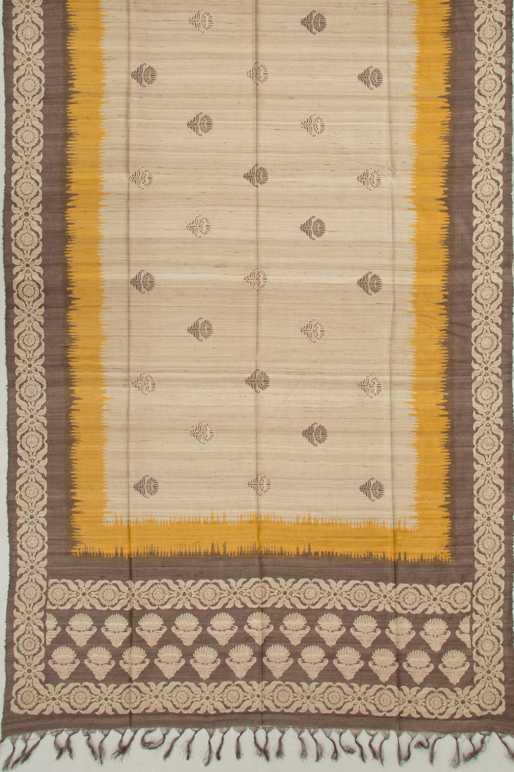 Tussar Butta Beige Saree