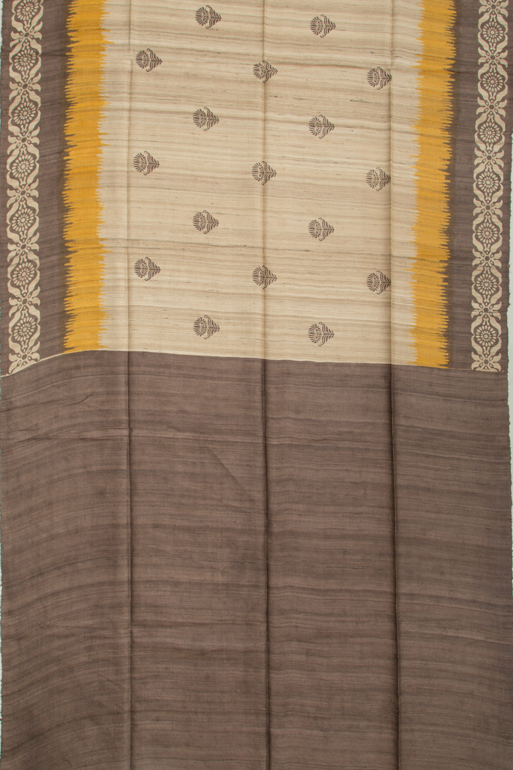 Tussar Butta Beige Saree