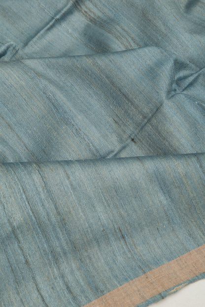 Tussar Plain Elephant Grey Saree