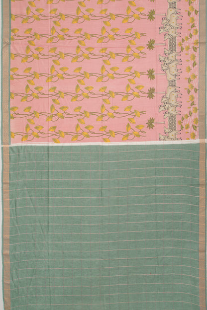 Tussar Pichwai Printed Pink Saree
