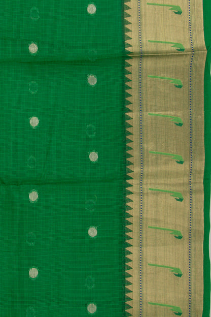 Soft Kota Silk Butta Green Saree