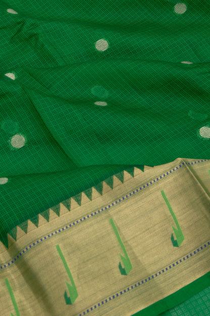 Soft Kota Silk Butta Green Saree