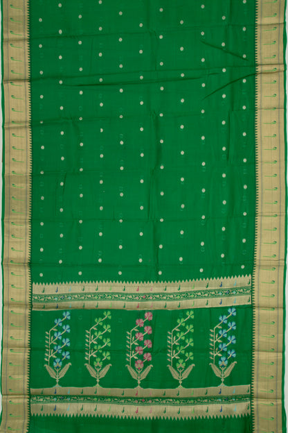 Soft Kota Silk Butta Green Saree