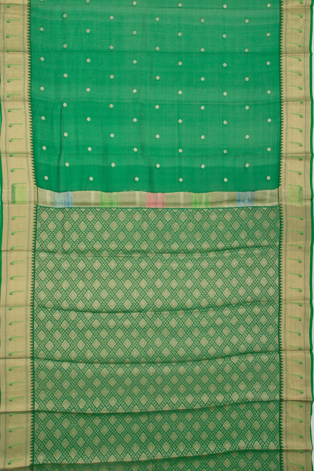 Soft Kota Silk Butta Green Saree