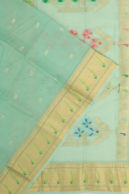 Soft Kota Silk Butta Sea Green Saree