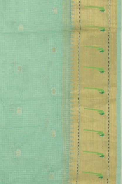 Soft Kota Silk Butta Sea Green Saree
