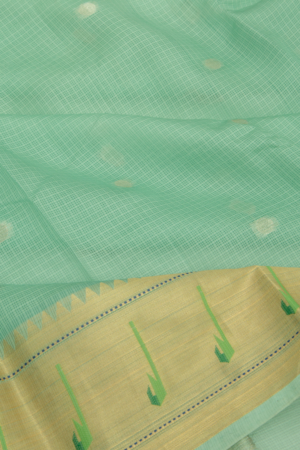 Soft Kota Silk Butta Sea Green Saree