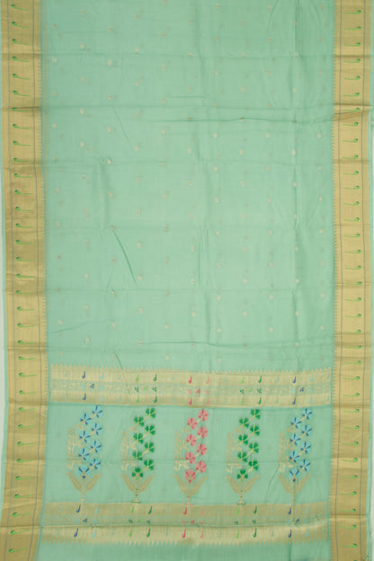 Soft Kota Silk Butta Sea Green Saree