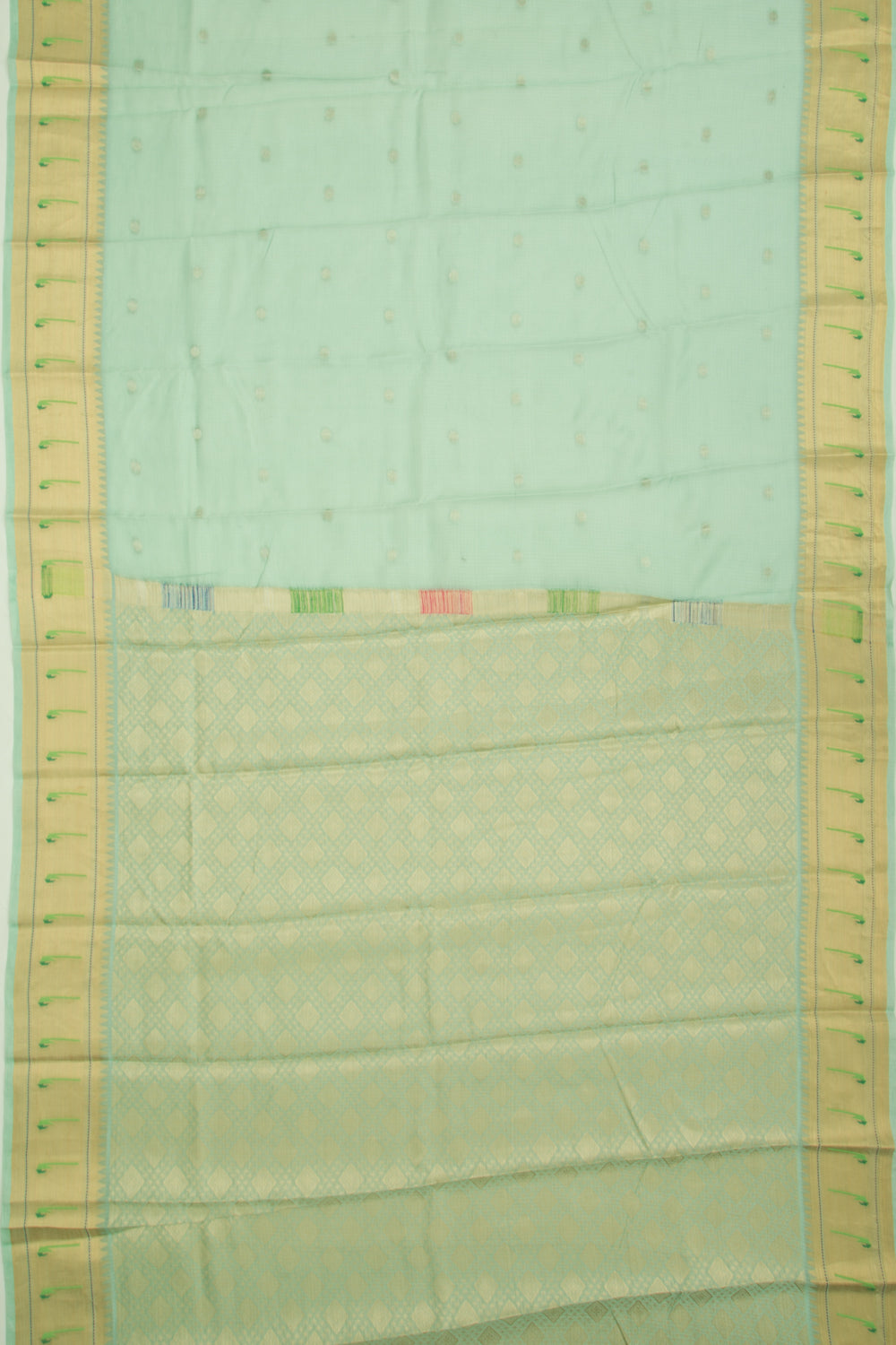 Soft Kota Silk Butta Sea Green Saree