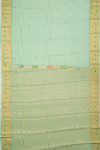 Soft Kota Silk Butta Sea Green Saree