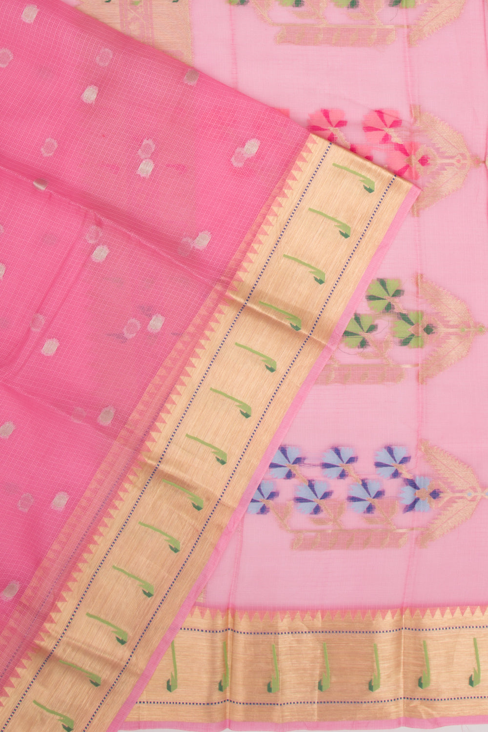 Soft Kota Silk Butta Pink Saree