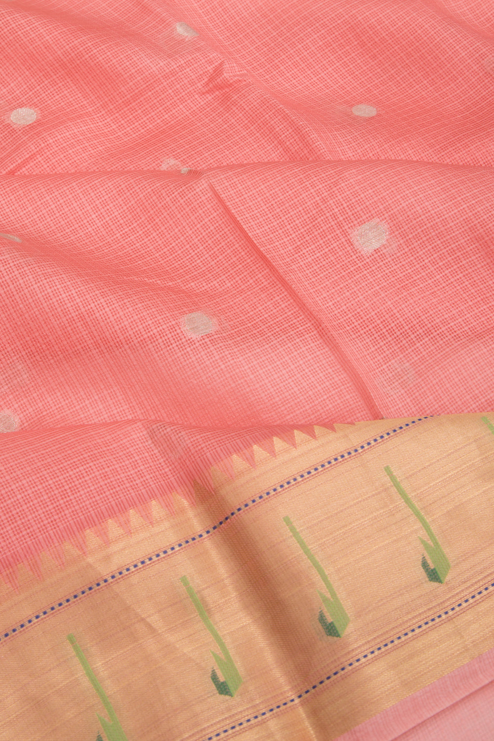 Soft Kota Silk Butta Peach Saree