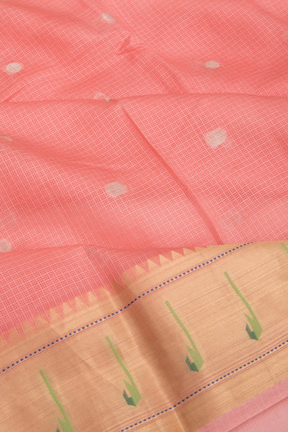 Soft Kota Silk Butta Peach Saree
