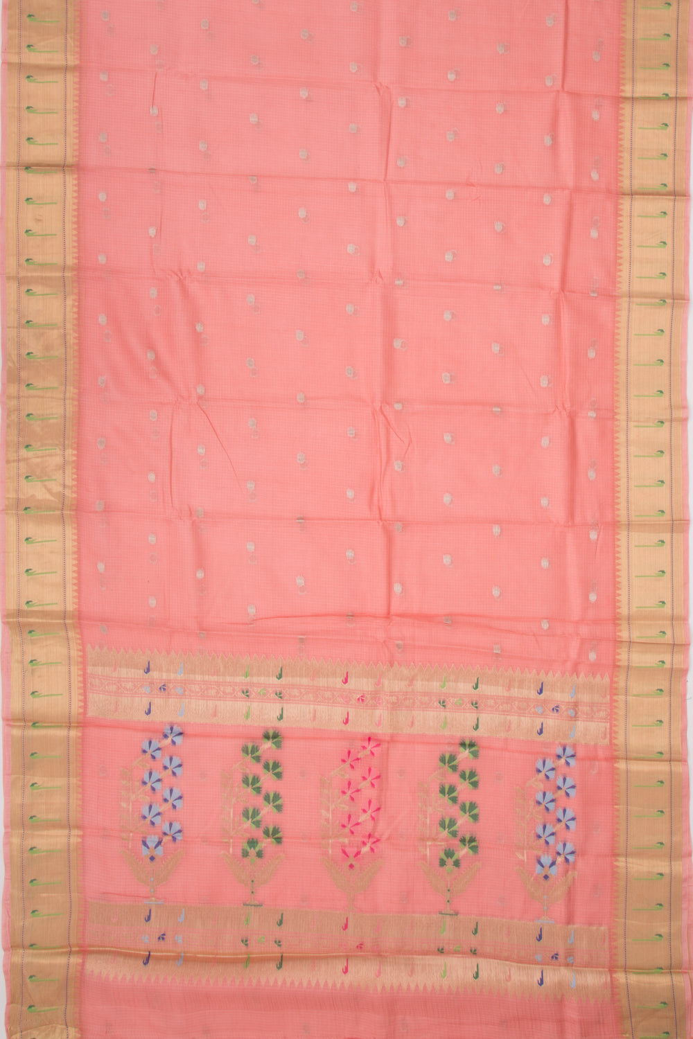 Soft Kota Silk Butta Peach Saree