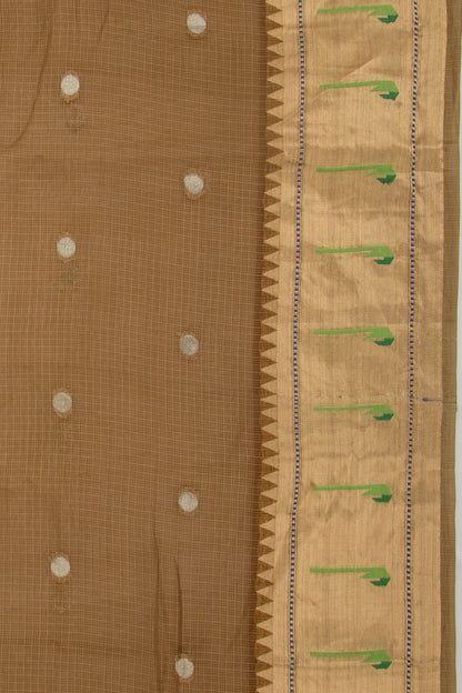 Soft Kota Silk Butta Brown Saree