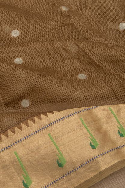 Soft Kota Silk Butta Brown Saree
