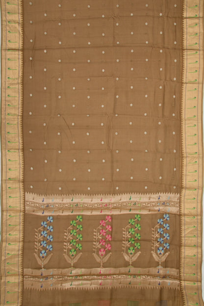 Soft Kota Silk Butta Brown Saree