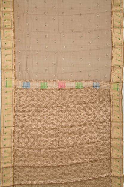 Soft Kota Silk Butta Brown Saree