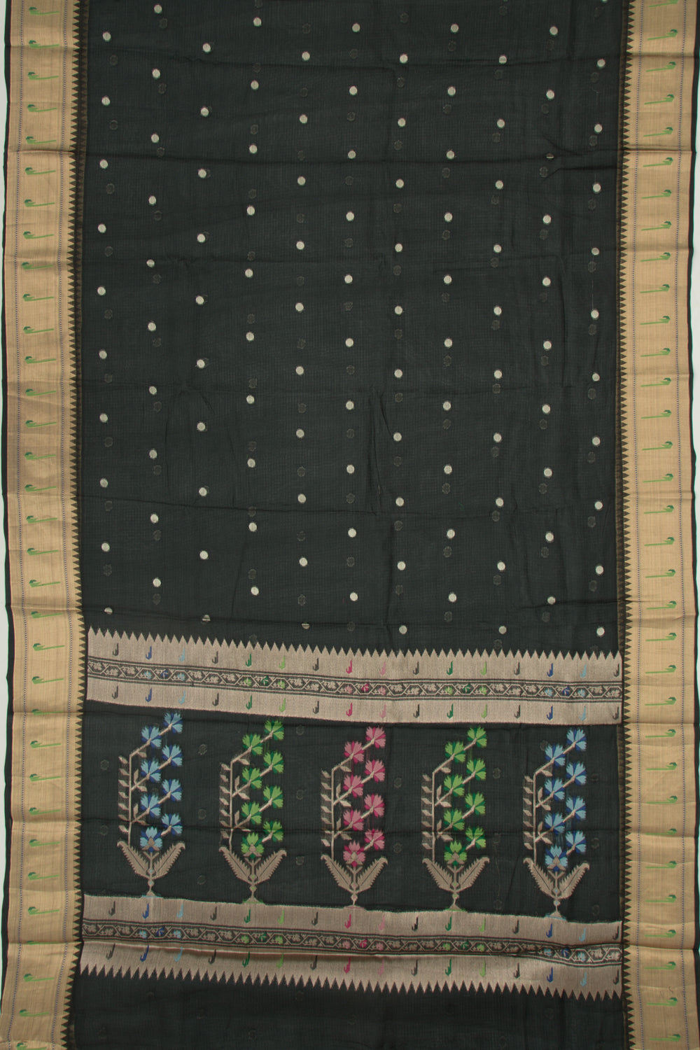 Soft Kota Silk Butta Black Saree
