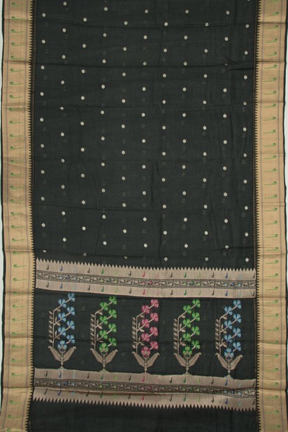 Soft Kota Silk Butta Black Saree