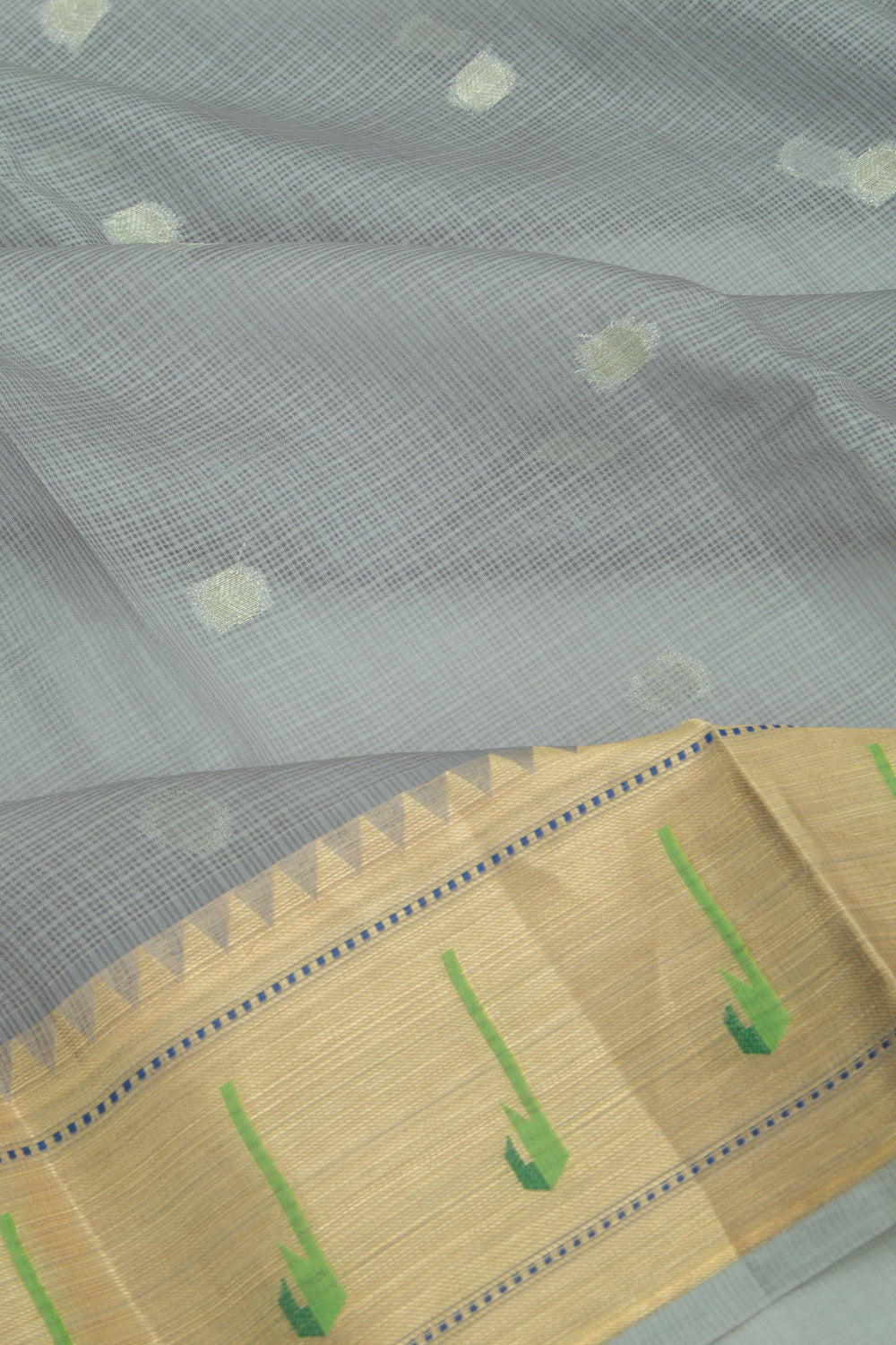 Soft Kota Silk Butta Grey Saree