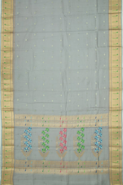 Soft Kota Silk Butta Grey Saree