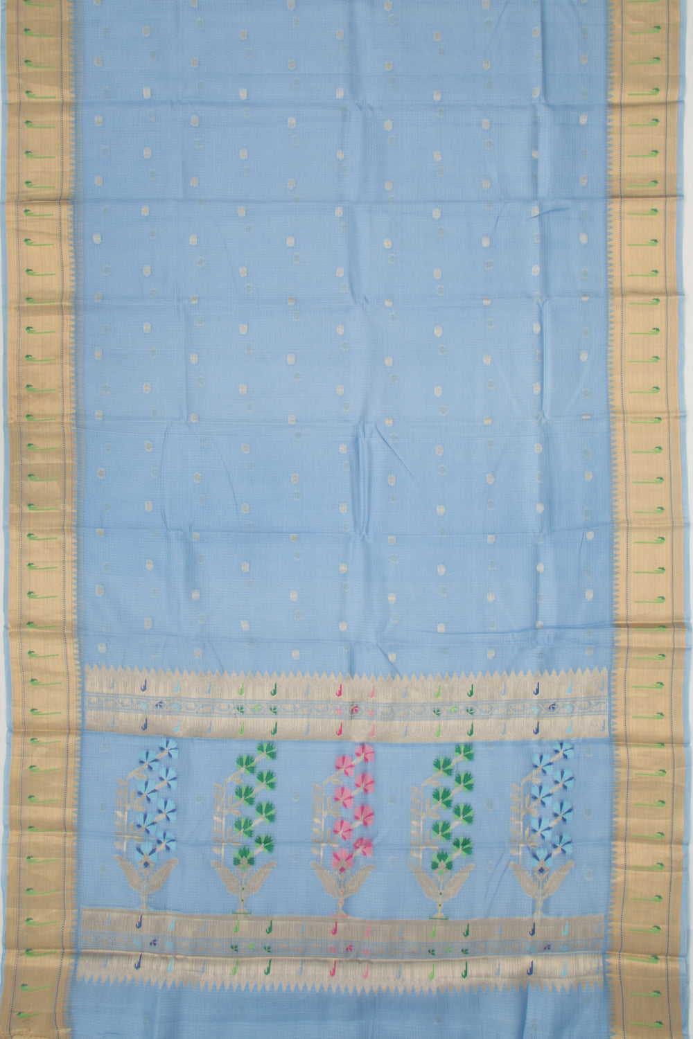 Soft Kota Silk Butta Pastel Blue Saree