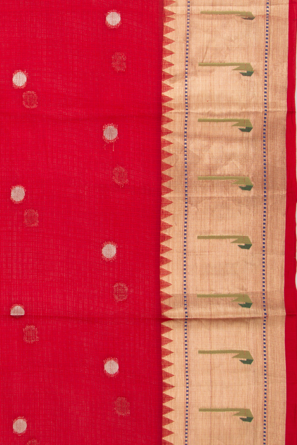 Soft Kota Silk Butta Red Saree