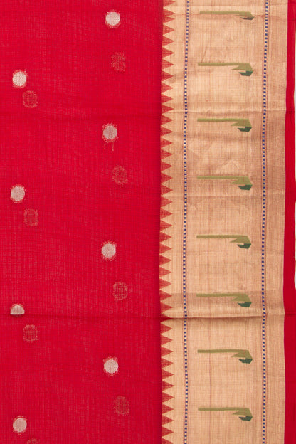 Soft Kota Silk Butta Red Saree